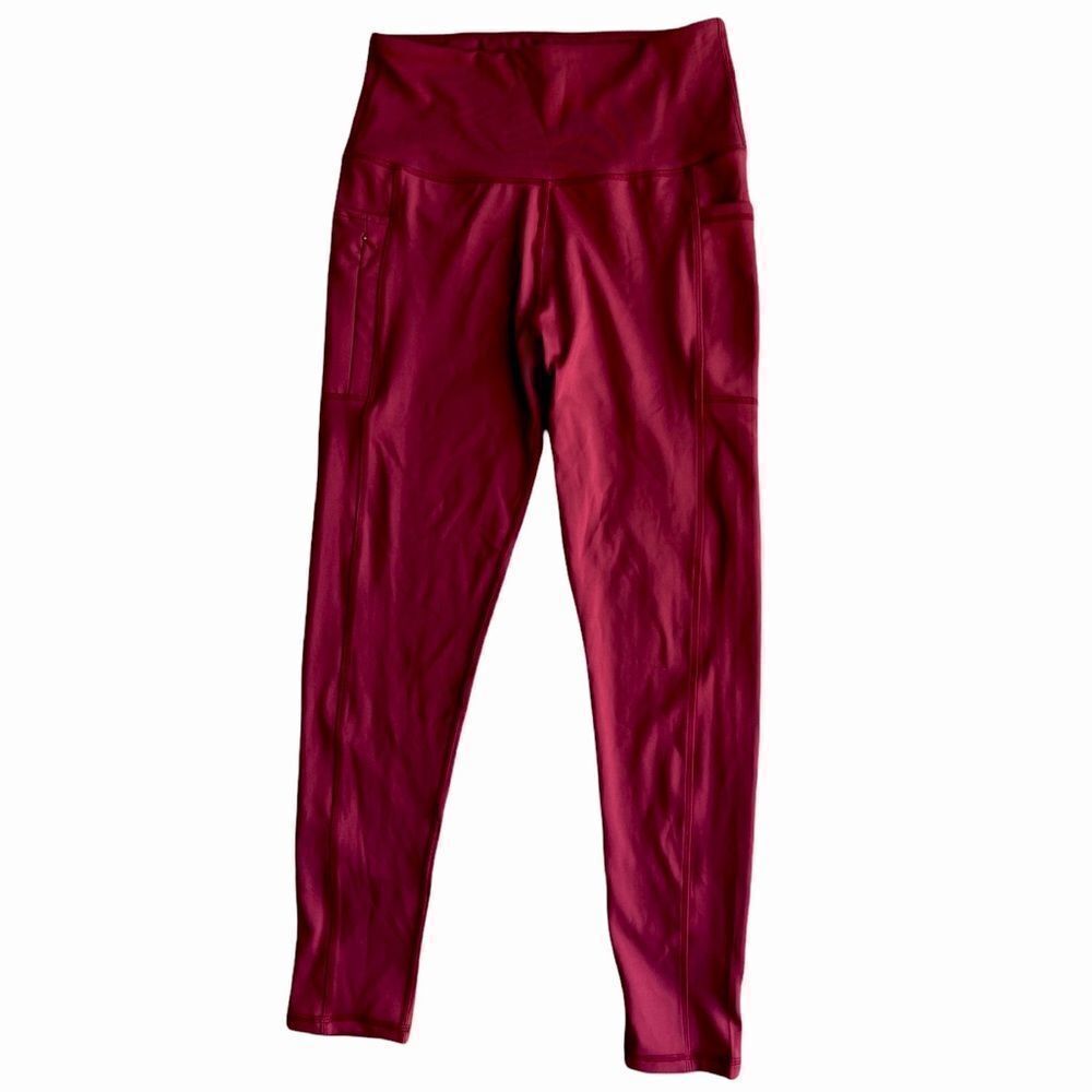 Leg End Rust Burgundy  Athletic Yoga high Rise High Waist Leggings sz M